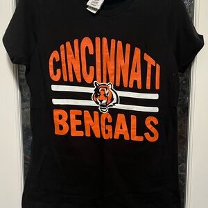 NFL Team Apparel Cincinnati Bengals  Black T-Shirt Size Large